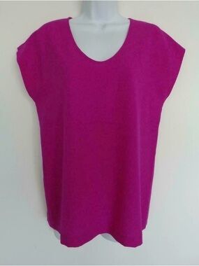Diana Von Furstenberg Acedia Crepe Fuchsia Scoop Neck Size Small